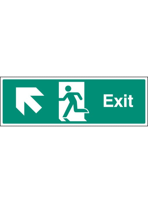 Exit Safety Sign - Up and Left — GHC (UK) LTD T/A Safety Plus