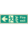 photoluminescent htm fire exit safety sign - left