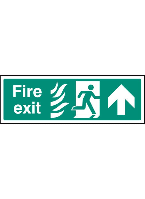 HTM Fire Exit Safety Sign - Arrow Up Straight On — GHC (UK) LTD T/A ...