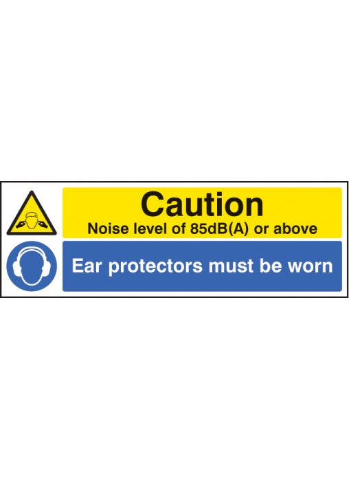 Noise Level 85dB Ear Protectors Must be Worn Safety Sign
