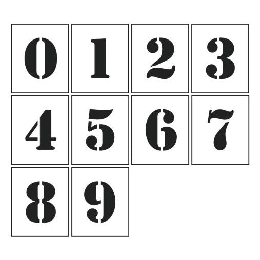 Numbers 0-9 - PVC Stencil Kit — GHC (UK) LTD T/A Safety Plus