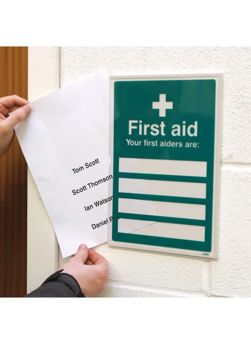 Your First Aiders Are / Kit Location - Adapt-A-Sign